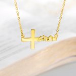Henkilökohtainen Amharic Cross kaulakoru nimi Christian Kaste Syntymäpäivä lahja hänelle