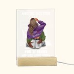 Henkilökohtainen ärsyttää toisiaan Cozy Bed Akryyli Plaque Night Light nimillä Desk Decoration Ystävänpäivä lahja pariskunnalle