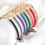 Bracelet en Corde Réglable Accessoire Personnalisé avec Nom Hébraïque Bat Mitzvah Cadeau Anniversaire pour Femmes Hommes
