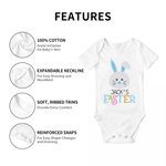 Personlig 100% bomull söt kanin baby onesie med text för den första påskgåvan för baby ny mamma