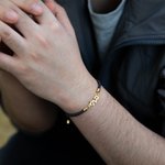 Bracelet en Corde Réglable Accessoire Personnalisé avec Nom Hébraïque Bat Mitzvah Cadeau Anniversaire pour Femmes Hommes