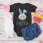Personlig 100% bomull söt kanin baby onesie med text för den första påskgåvan för baby ny mamma