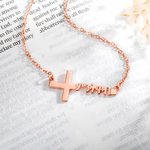 Henkilökohtainen Amharic Cross kaulakoru nimi Christian Kaste Syntymäpäivä lahja hänelle
