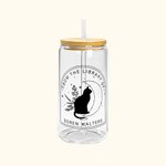 Personalizzato From the Library of Frosted Clear 20oz Glass Cup con coperchio e cannuccia Regalo di compleanno per gli amanti degli animali e dei libri