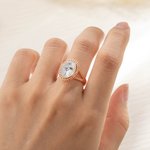 Personnalisé 1-4 Bouquet de fleurs de naissance Bague gravée Bijoux en nacre Cadeau d'anniversaire de la fête des mères pour les femmes