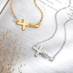 Henkilökohtainen Amharic Cross kaulakoru nimi Christian Kaste Syntymäpäivä lahja hänelle