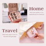 Personalised Metallic Colour Initial Jewellery Box with Name Rose Portable Travel Accessory Wedding Birthday Gift for Women Girls