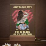 Placa de acrílico con luz nocturna y decoración de escritorio en forma de corazón Personalizada Annoying Each Other Regalo de San Valentín para parejas