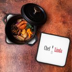 Personalised Kitchenware Theme Pot Holders Pads with Hanging Loop Set of 2 Baking Cooking Utensil Gift for Chef Cooking Enthusiast