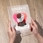 Personalised Congrats On Being My Husband Acrylic Night Light Plaque with Doodle Heart Desk Decoration Valentine's Day Gift for Couples
