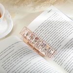 Segnalibro in metallo personalizzato Nana's Garden Birth Flower con nome inciso Regalo per la festa della mamma per la nonna madre amante dei libri