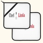 Personalised Kitchenware Theme Pot Holders Pads with Hanging Loop Set of 2 Baking Cooking Utensil Gift for Chef Cooking Enthusiast