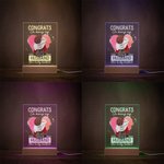 Personalised Congrats On Being My Husband Acrylic Night Light Plaque with Doodle Heart Desk Decoration Valentine's Day Gift for Couples