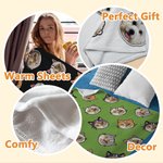 Couverture douce personnalisée avec portrait de chien ou de chat Cadeau d'anniversaire pour le propriétaire d'un animal de compagnie