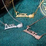 Collar Escoba Mago Personalizado con Nombre Regalo para Ella