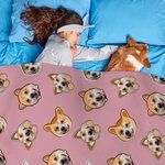 Couverture douce personnalisée avec portrait de chien ou de chat Cadeau d'anniversaire pour le propriétaire d'un animal de compagnie