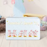 Conejito de Pascua personalizado Lata de metal para galletas con nombre Regalo de Pascua para la familia