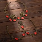 Bijoux pour Visage de Cheval Médiéval Bronze Antique Bandeau de Spectacle Personnalisé avec Pierre de Naissance et Initiale