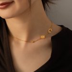 Personalizada Dainty Sideway 1-6 Nacimiento Flor Piedra Inicial Collar Día de la Madre Cumpleaños Jubilación Regalo para ella