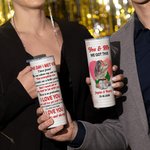 Gobelet personnalisé You & Me 20oz Skinny Tumbler with Names and Lid Straw Brush Anniversary Gift for Couple (en anglais seulement)