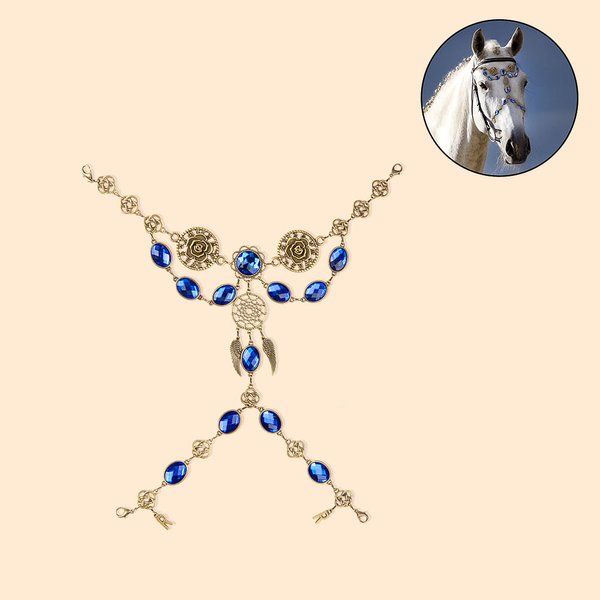 Personalized Medieval Horse Tack Horse Face Jewelry Antique Bronze Show Bridle Browband with Birthstone and Initial Gift for Equestrian