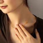 Personalizada Dainty Sideway 1-6 Nacimiento Flor Piedra Inicial Collar Día de la Madre Cumpleaños Jubilación Regalo para ella