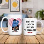 Henkilökohtainen Line Heart I Love You I'm Keeping You Valkoinen keraaminen muki Ystävänpäivä lahja pariskunnalle rakastaja