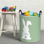 Panier de Rangement Personnalisé avec Nom pour les Jouets les Livres et les Petits Objets Cadeau de Pâques pour les Enfants Famille