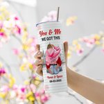 Personalizzato You & Me We Got This 20oz Skinny Tumbler con nomi e coperchio Cannuccia Spazzola Regalo di San Valentino per l'anniversario della coppi