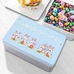 Conejito de Pascua personalizado Lata de metal para galletas con nombre Regalo de Pascua para la familia