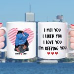 Henkilökohtainen Line Heart I Love You I'm Keeping You Valkoinen keraaminen muki Ystävänpäivä lahja pariskunnalle rakastaja