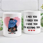 Henkilökohtainen Line Heart I Love You I'm Keeping You Valkoinen keraaminen muki Ystävänpäivä lahja pariskunnalle rakastaja