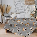 Couverture douce personnalisée avec portrait de chien ou de chat Cadeau d'anniversaire pour le propriétaire d'un animal de compagnie