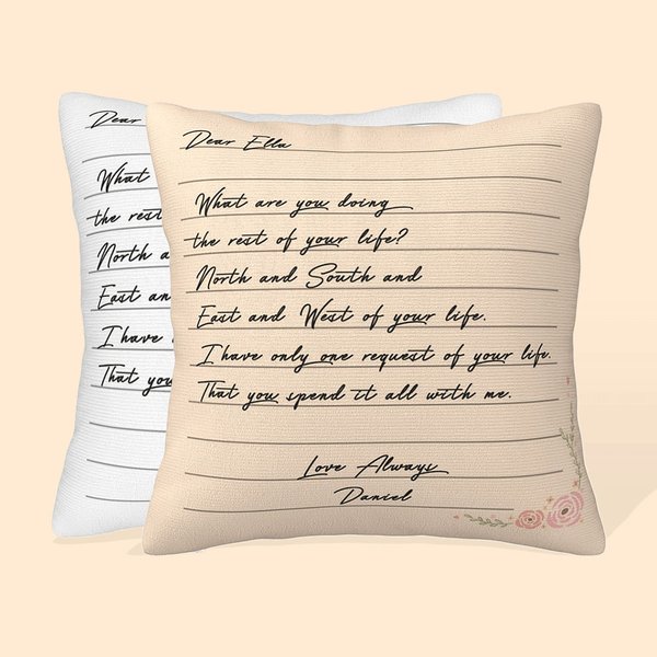 Taie d'oreiller personnalisée avec nom et texte pour la Saint-Valentin Cadeau d'anniversaire pour couple Famille
