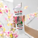 Gobelet personnalisé You & Me 20oz Skinny Tumbler with Names and Lid Straw Brush Anniversary Gift for Couple (en anglais seulement)