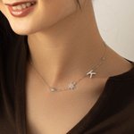 Personalizada Dainty Sideway 1-6 Nacimiento Flor Piedra Inicial Collar Día de la Madre Cumpleaños Jubilación Regalo para ella