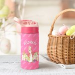 Personalizzato Peter Rabbit 12 oz in acciaio inox Tumbler Flip Top Sippy Cup con cannuccia in silicone Compleanno Pasqua Holiday Gift per bambini