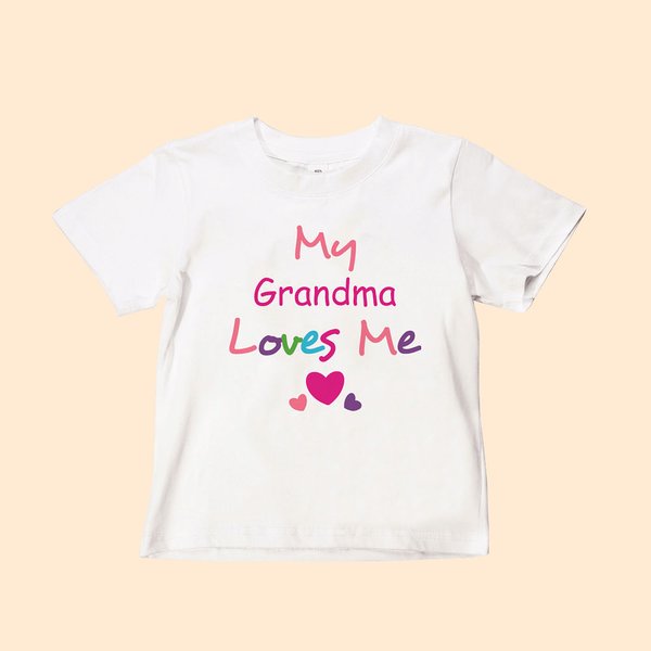 Personalised Somebody Loves Me Colourful Kid T-shirt Baby Onesie with Name Birthday Baby Shower Gift for Baby Children