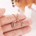 Personalizado perro gato orejas contorno collar dibujo colgante joyería regalo de cumpleaños para el dueño de mascota amante