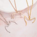 Personalizado perro gato orejas contorno collar dibujo colgante joyería regalo de cumpleaños para el dueño de mascota amante