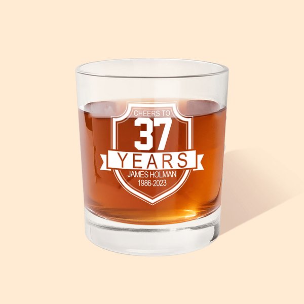Verre à Whisky 295ml Personnalisé avec Année et Texte Cadeau de Fête des Pères pour Homme Amateur de Vin
