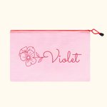 Personalized Birth Flower Cosmetic Bag with Name Waterproof Beach Pool Accessory Bridesmaid Wedding Birthday Party Favor for Her