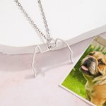 Personalizado perro gato orejas contorno collar dibujo colgante joyería regalo de cumpleaños para el dueño de mascota amante