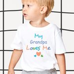 Personalised Somebody Loves Me Colourful Kid T-shirt Baby Onesie with Name Birthday Baby Shower Gift for Baby Children
