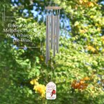 Personalized Photo Cardinal Wind Chimes with Name Outdoor Accessories Garden Decor Memorial Sympathy Gift for Family Friend