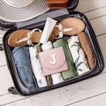 Portagioie da viaggio pieghevole personalizzato rosa con lettera Regalo di compleanno di San Valentino per le donne