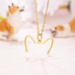 Personalizado perro gato orejas contorno collar dibujo colgante joyería regalo de cumpleaños para el dueño de mascota amante