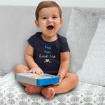 Personalised Somebody Loves Me Colourful Kid T-shirt Baby Onesie with Name Birthday Baby Shower Gift for Baby Children
