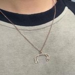 Personalizado perro gato orejas contorno collar dibujo colgante joyería regalo de cumpleaños para el dueño de mascota amante