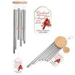 Personalized Photo Cardinal Wind Chimes with Name Outdoor Accessories Garden Decor Memorial Sympathy Gift for Family Friend
